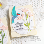 Simon Says Stamp Flourish Hummingbird Wafer Dies s1134 Every Happiness Heather Hoffman Sunshine Hummingbird Card | color-code:ALT05