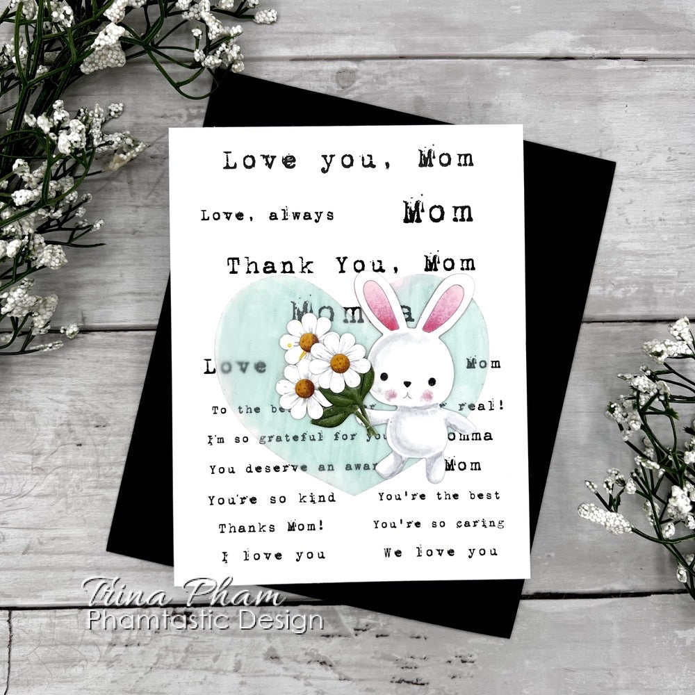 Simon Says Stamp Flower Bunny Wafer Dies s1121 In My Heart Flowers for Mom Card | color-code:ALT05