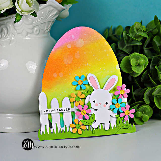 Simon Says Stamp Flower Bunny Wafer Dies s1121 In My Heart Shaped Easter Card Sandi MacIver | color-code:ALT06