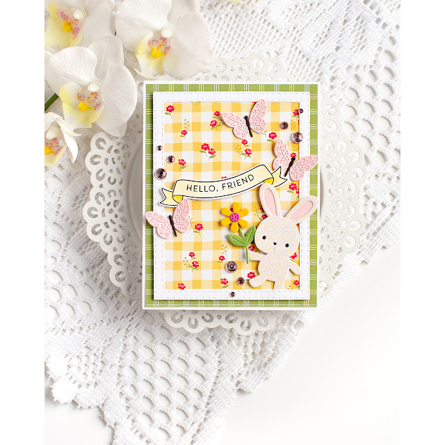 Simon Says Stamp Flower Bunny Wafer Dies s1121 In My Heart Springtime Friend Card | color-code:ALT07