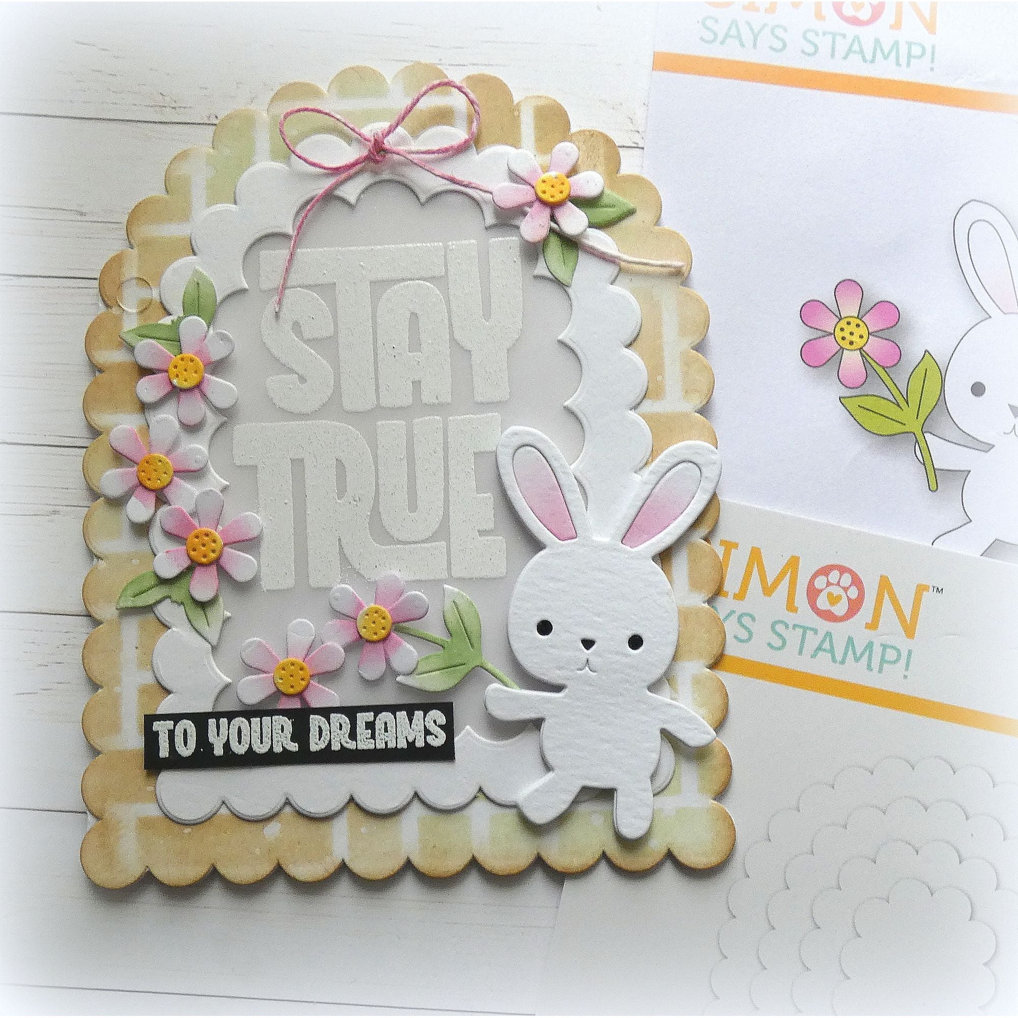 Simon Says Stamp Flower Bunny Wafer Dies s1121 In My Heart Stay True to Your Dreams | color-code:ALT03