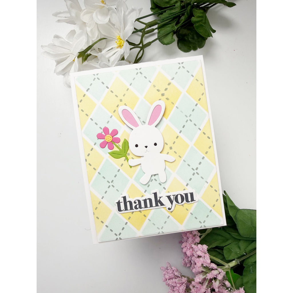 Simon Says Stamp Flower Bunny Wafer Dies s1121 In My Heart Thank You Bunny Card