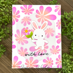 Simon Says Stamp Flower Bunny Wafer Dies s1121 In My Heart With Love Card
