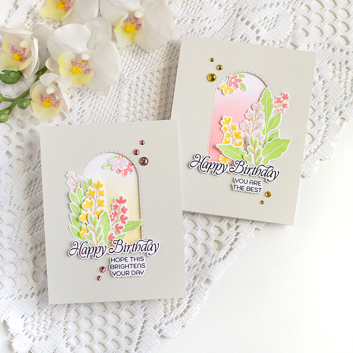 Simon Says Stamp Forest Forage In Summer Wafer Dies 1634sdc Every Happiness Heather Hoffman Arch Birthday Cards