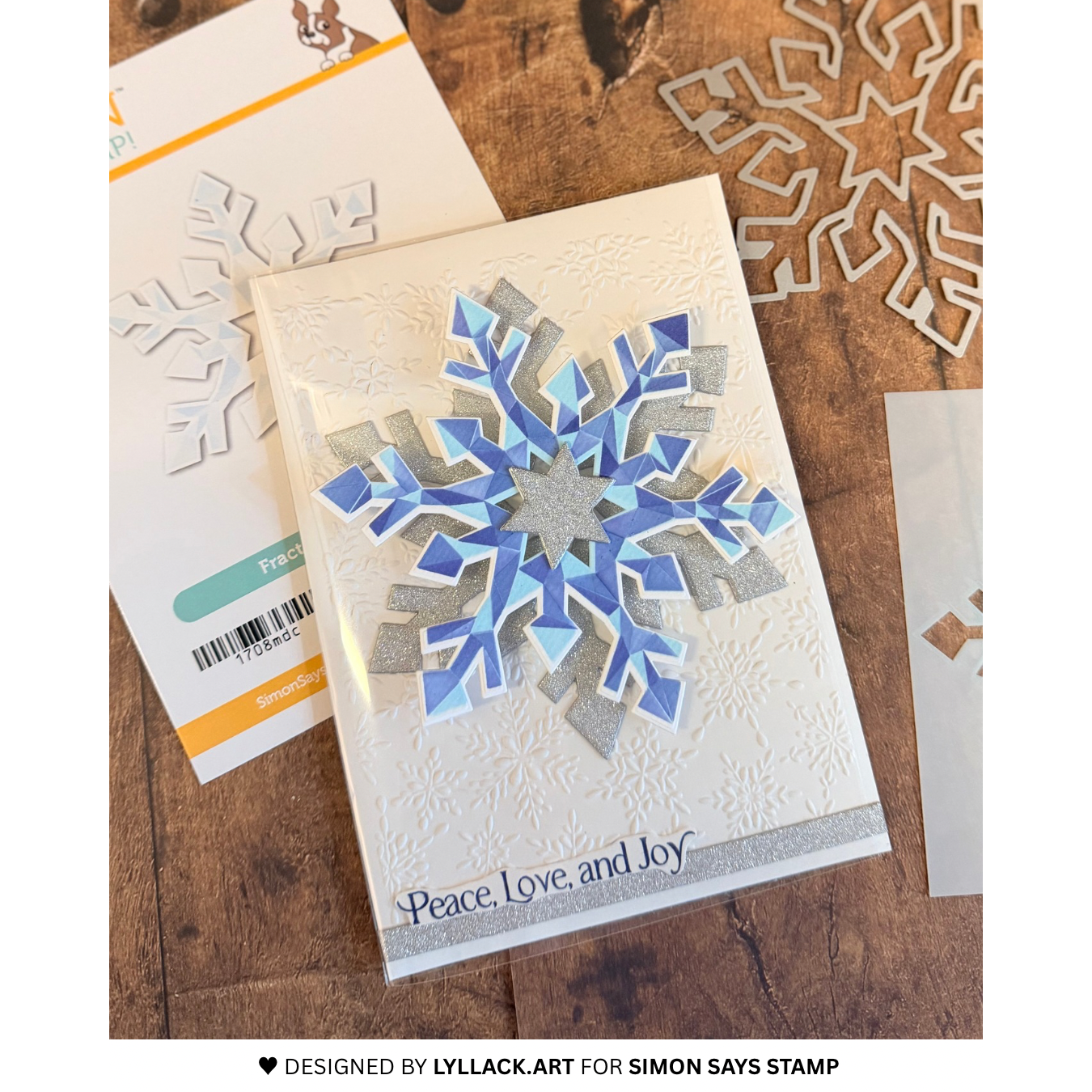 Simon Says Stamp Fractile Snowflake Wafer Dies 1708mdc Stamptember Thaís Carvalho Snowy Christmas Card