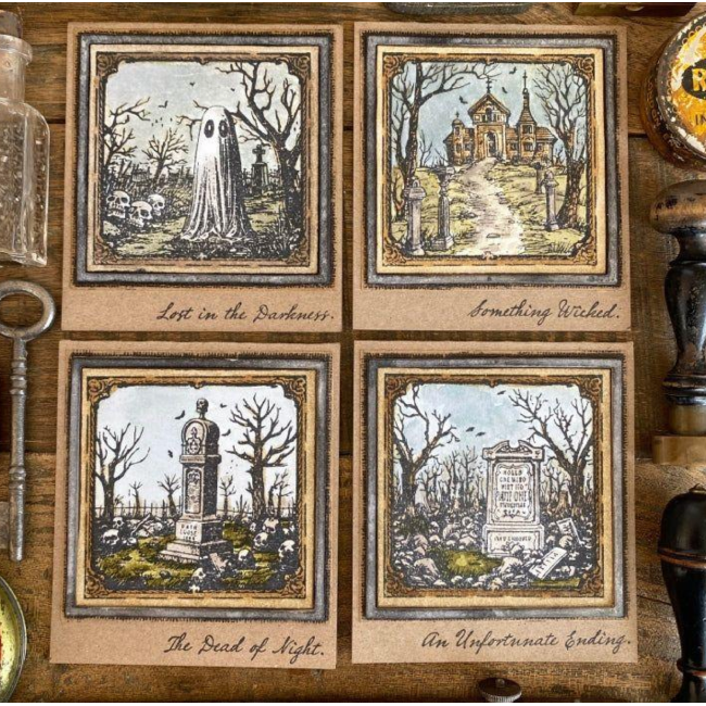 Simon Says Stamp Framed Frights Wafer Dies sss494 graveyard