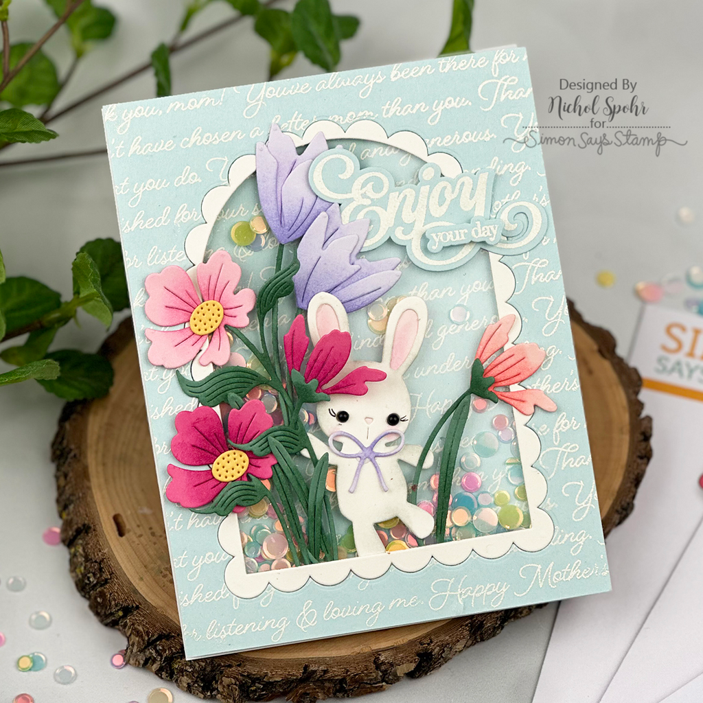Simon Says Stamp Fresh Crocus Duo Wafer Dies s1107 In My Heart Bunny in the Flowers Card Nichol Spohr | color-code:ALT02