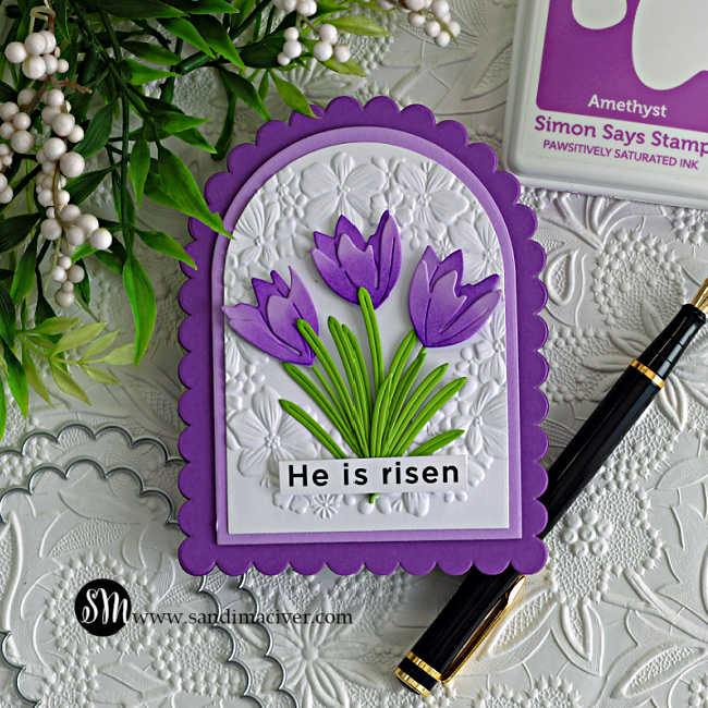 Simon Says Stamp Fresh Crocus Duo Wafer Dies s1107 In My Heart Easter Card Sandi MacIver | color-code:ALT04