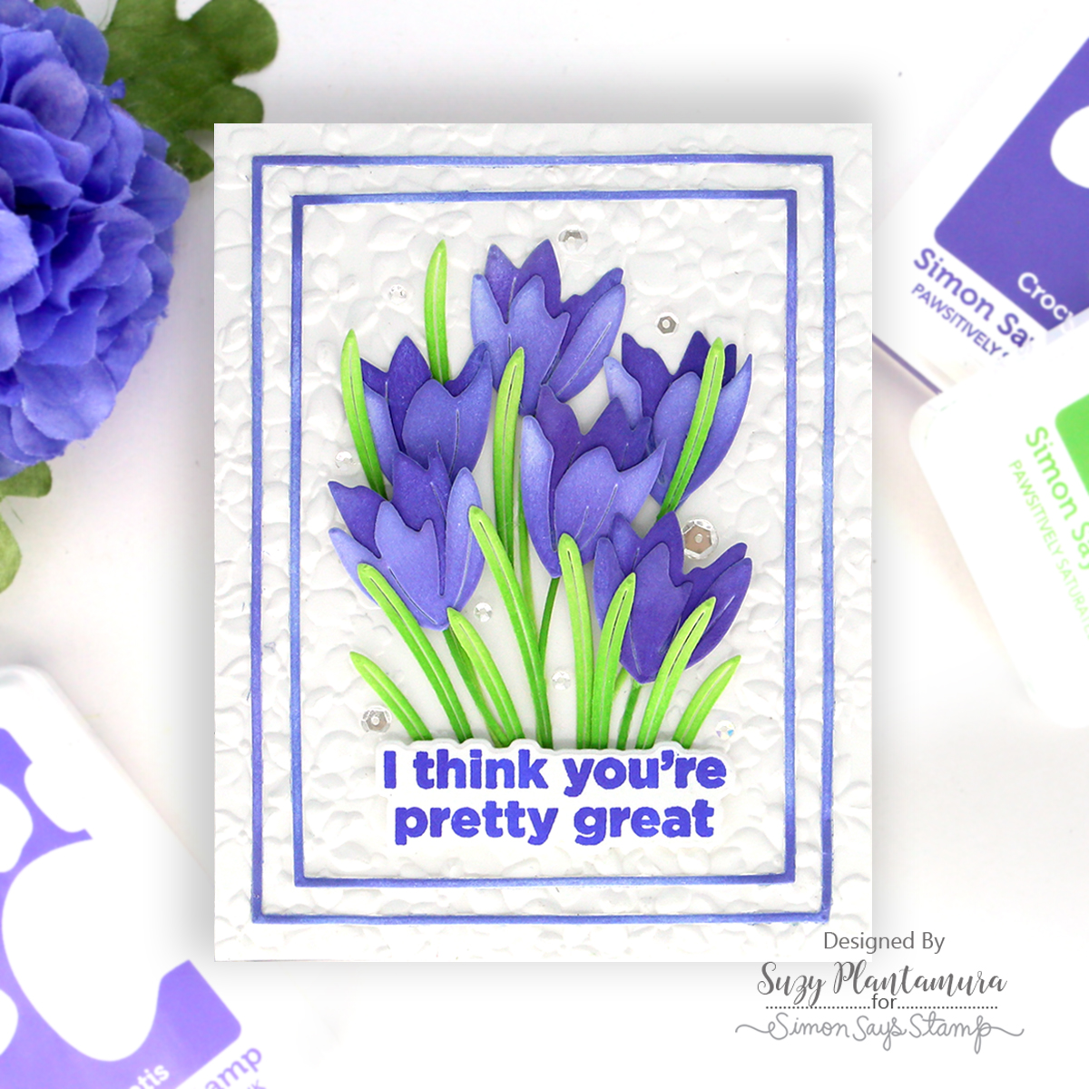 Simon Says Stamp Fresh Crocus Duo Wafer Dies s1107 In My Heart Friend Card Suzy Plantamura | color-code:ALT10