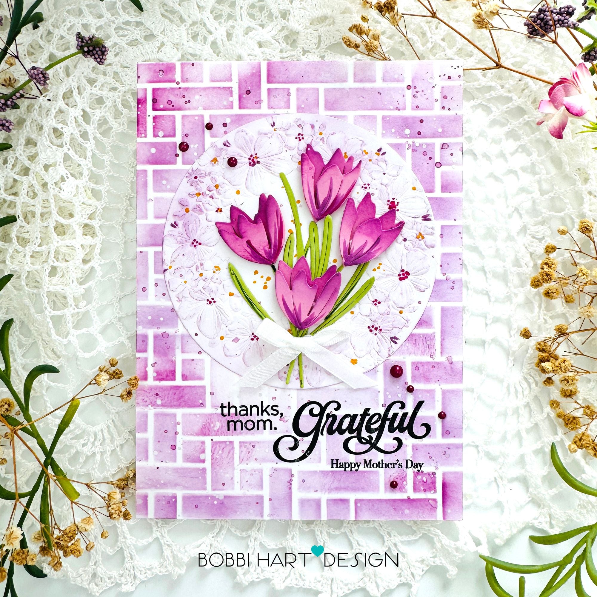 Simon Says Stamp Fresh Crocus Duo Wafer Dies s1107 In My Heart Thanks, Mom Card