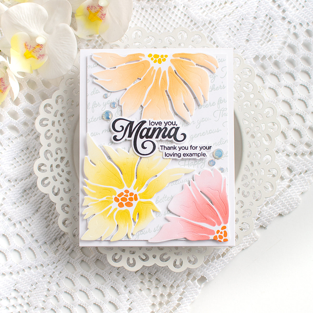 Simon Says Stamp Friendly Blossoms Wafer Dies 1562sdc In My Heart Love You, Mama Card | color-code:ALT03