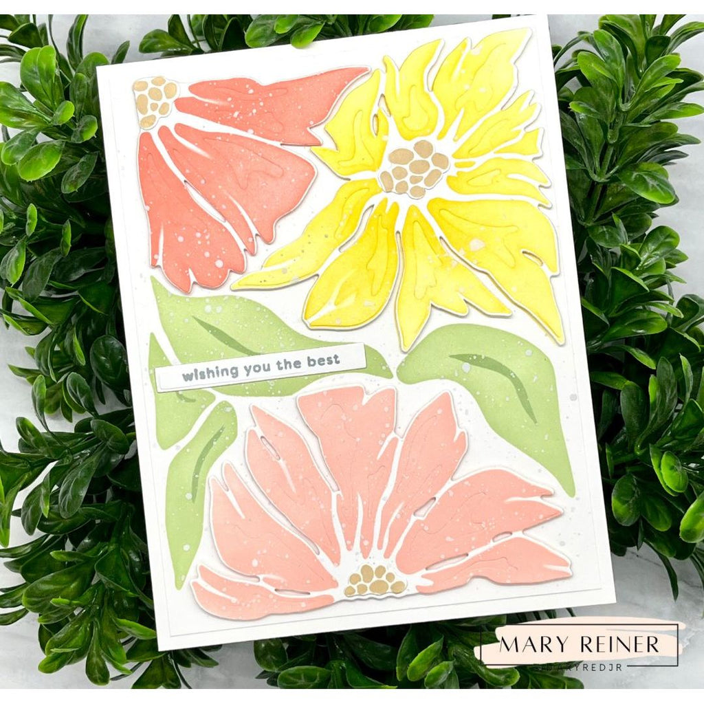 Simon Says Stamp Friendly Blossoms Wafer Dies 1562sdc In My Heart Wishing You the Best Card