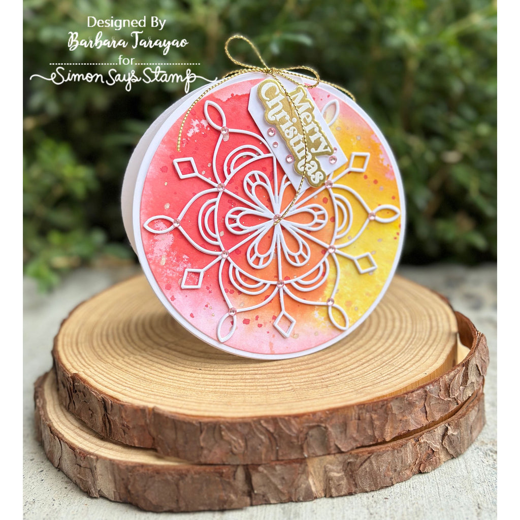 Simon Says Stamp Frozen Fractal Hope Wafer Dies 1746sd Stamptember Barbara Tarayao Round Christmas Card