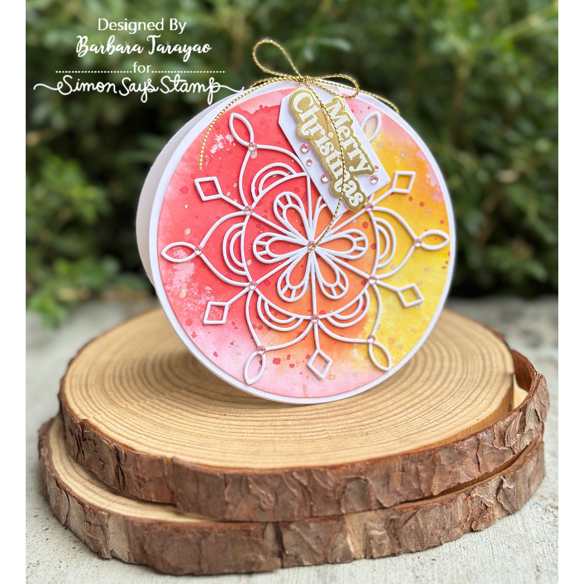Simon Says Stamp Frozen Fractal Hope Wafer Dies 1746sd Stamptember Barbara Tarayao Round Christmas Card