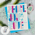 Simon Says Stamp Frozen Fractal Peace Wafer Dies 1743sd Stamptember Meg Brooks Peace Joy Love  Card