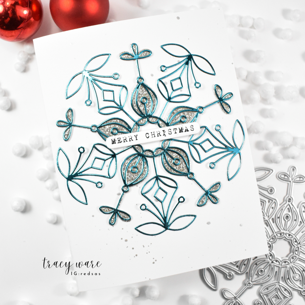 Simon Says Stamp Frozen Fractal Peace Wafer Dies 1743sd Stamptember Tracy Ware Holiday  Card