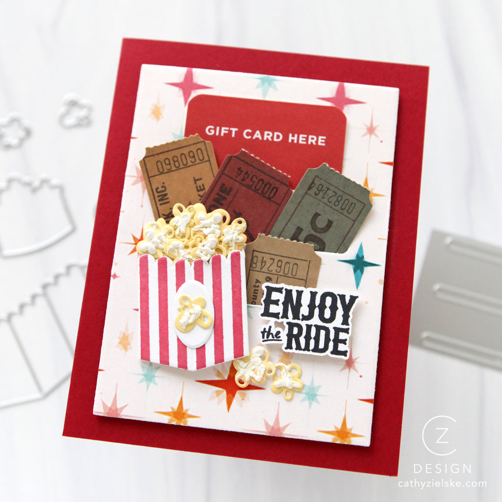 Simon Says Stamp Fun and Games Card Panels ssp1037 Enjoy the Ride Ticket Card Cathy Zielske | color-code:ALT01