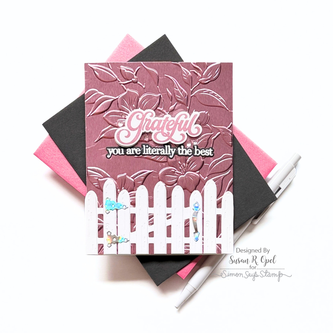 Simon Says Stamp Garden Fence and Gate Wafer Dies Bundle set1201gf In My Heart Grateful Garden Card