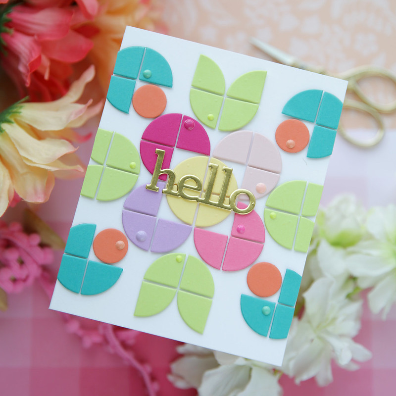 Simon Says Stamp Geometric Builder Circles Wafer Dies sssd112161 Laura Bassen Graphic and Modern Hello Card 