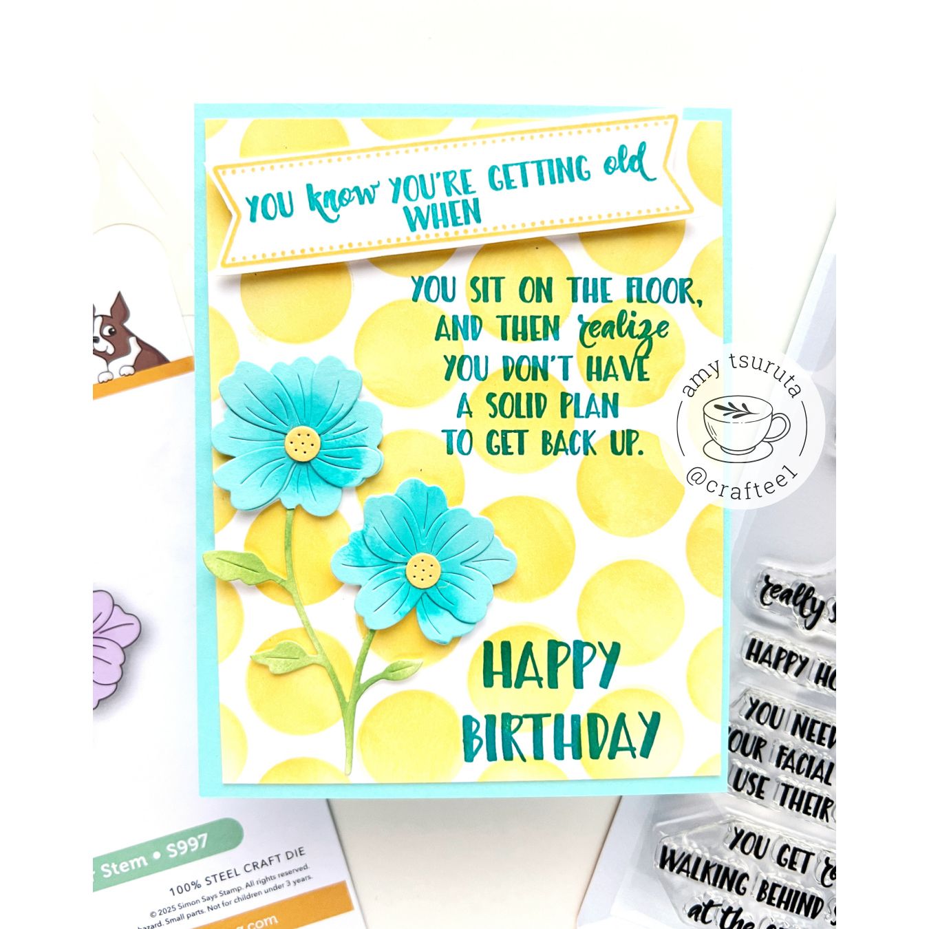 Simon Says Stamp Getting Old Wafer Dies 1449sdc In My Heart Snarky Birthday Card