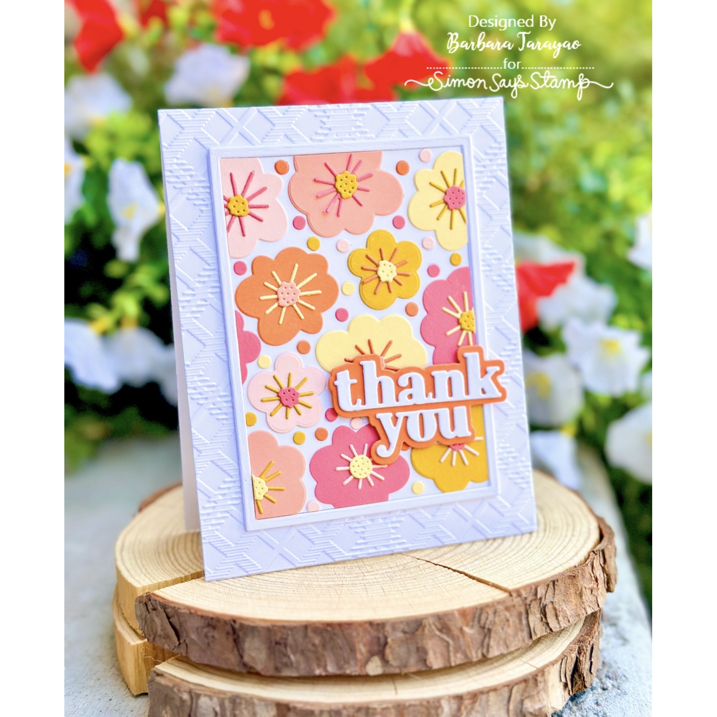 Simon Says Stamp Groovy Flowers Wafer Dies s1021 Happy Camper Cute Floral Thank You Card Barbara Tarayao | color-code:ALT14