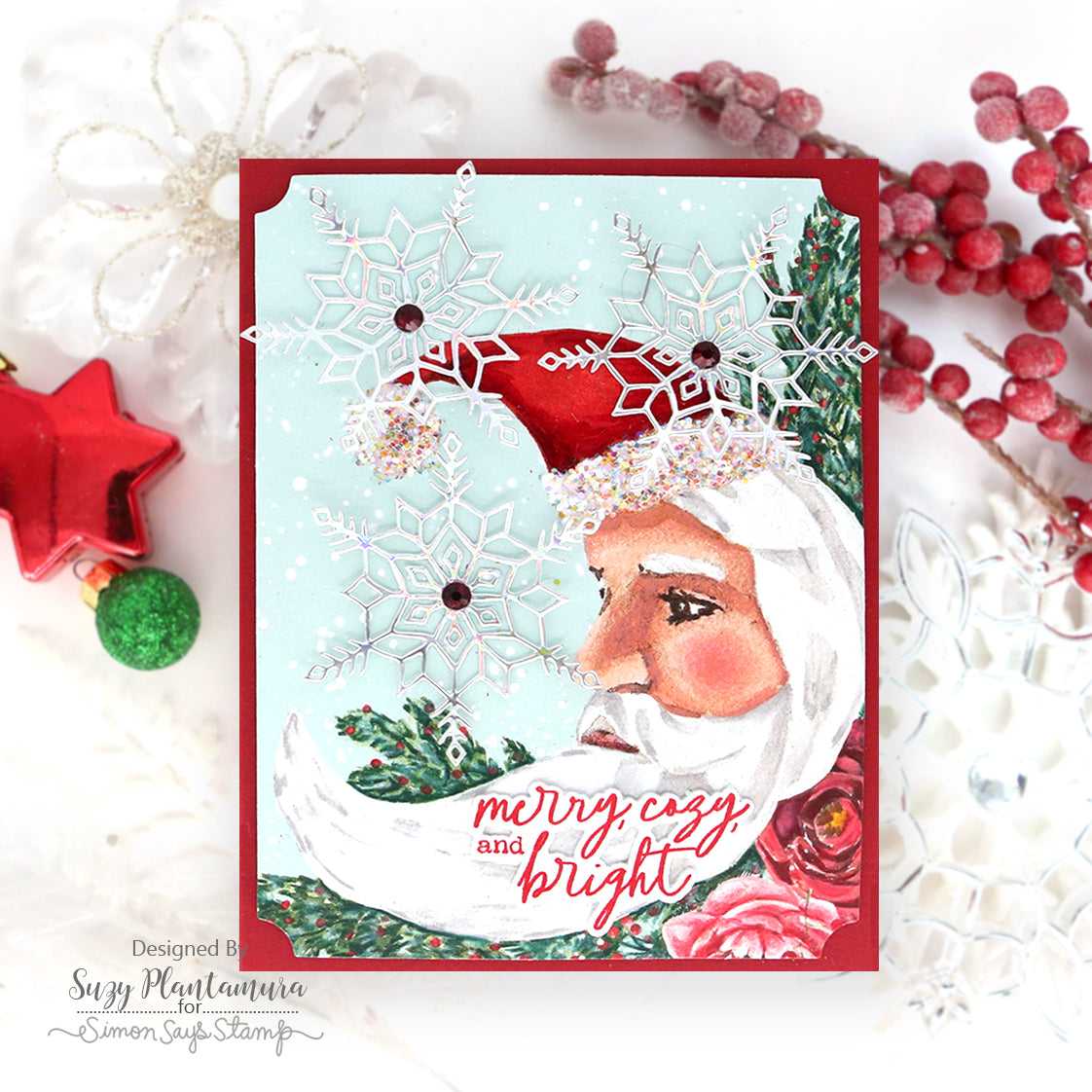Simon Says Stamp Hand-Drawn Snowflake Wafer Dies 1830sd Holiday Card Suzy Plantamura