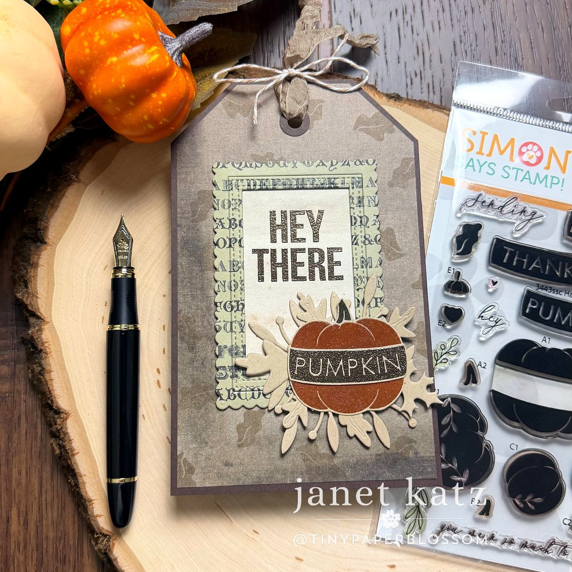 Simon Says Stamp Harvest Blessings Wafer Dies 1688sdc Stamptember Janet Katz Autumn Hello Tag