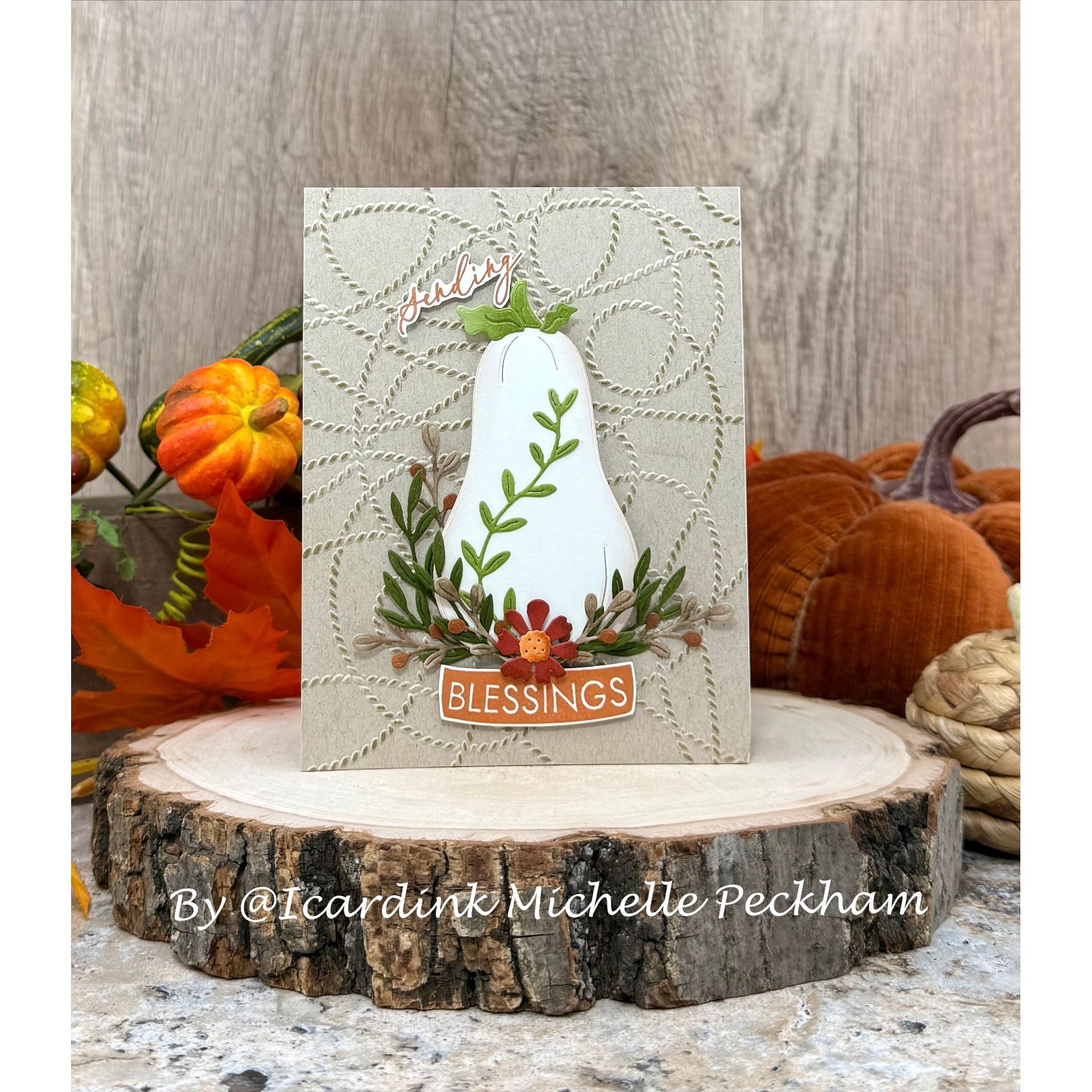 Simon Says Stamp Harvest Heirloom Wafer Dies 1693sd Stamptember Michelle Peckham Blessings Card