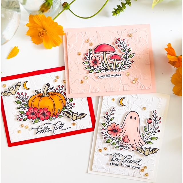 Simon Says Stamp Haunted Garden Wafer Dies 1715sdc Stamptember Latisha Yoast Cute Fall Card Set