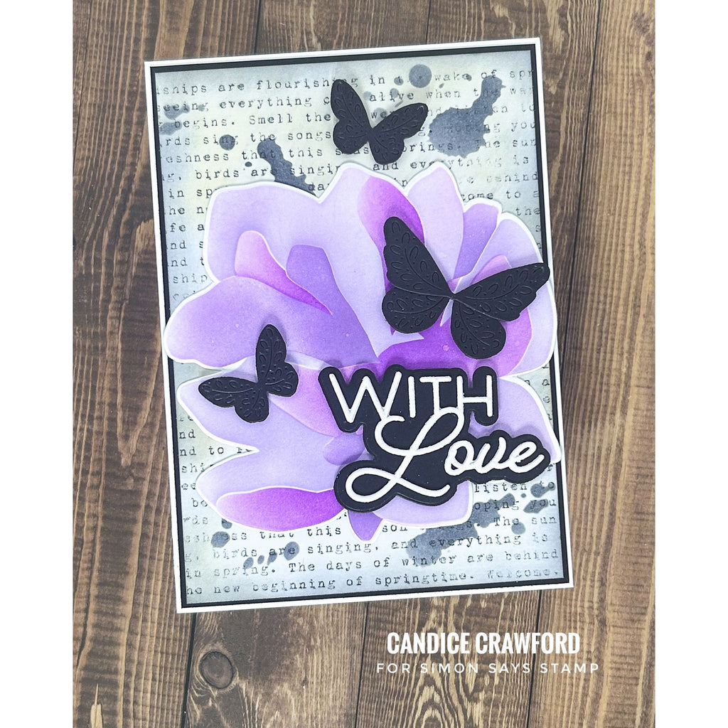 Simon Says Stamp Impressionistic Flower Wafer Dies 1582mdc In My Heart Dreamy With Love Card
