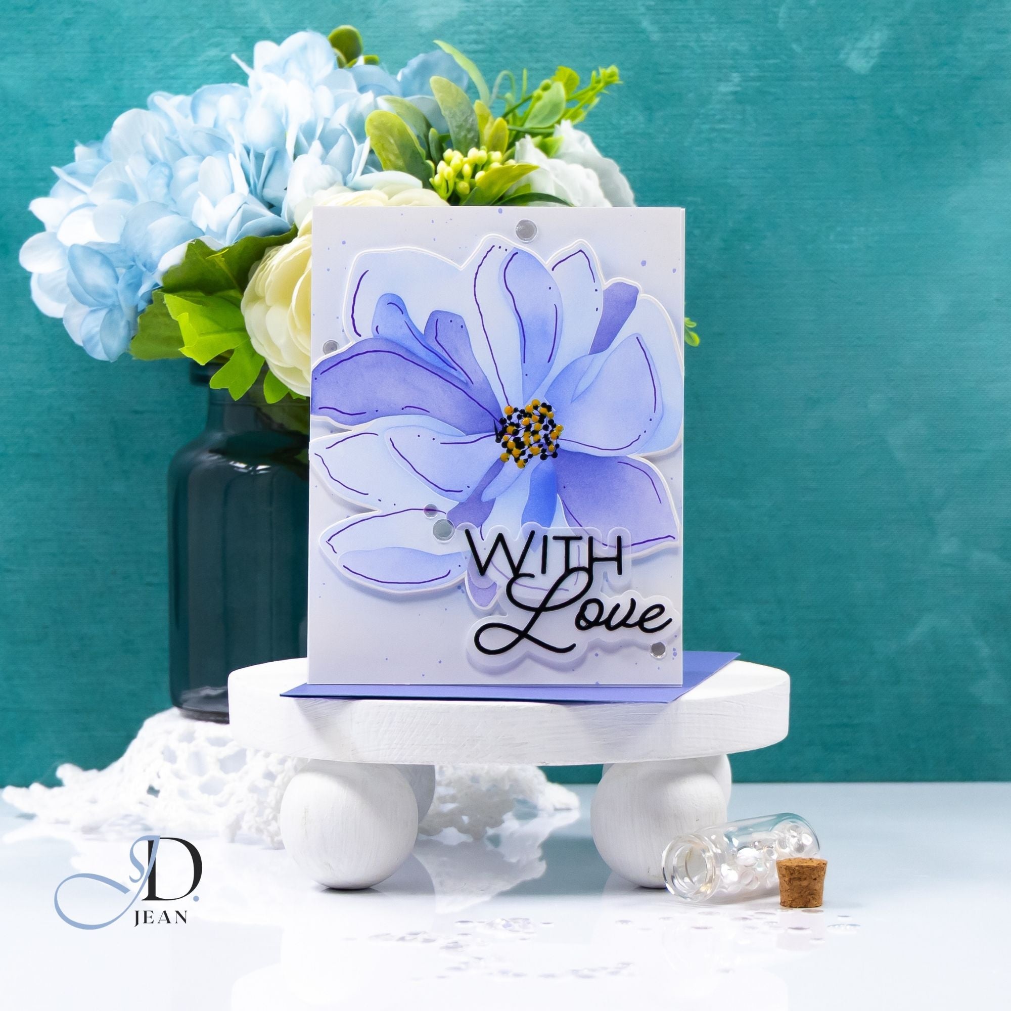 Simon Says Stamp Impressionistic Flower Wafer Dies 1582mdc In My Heart Elegant With Love Card | color-code:ALT05