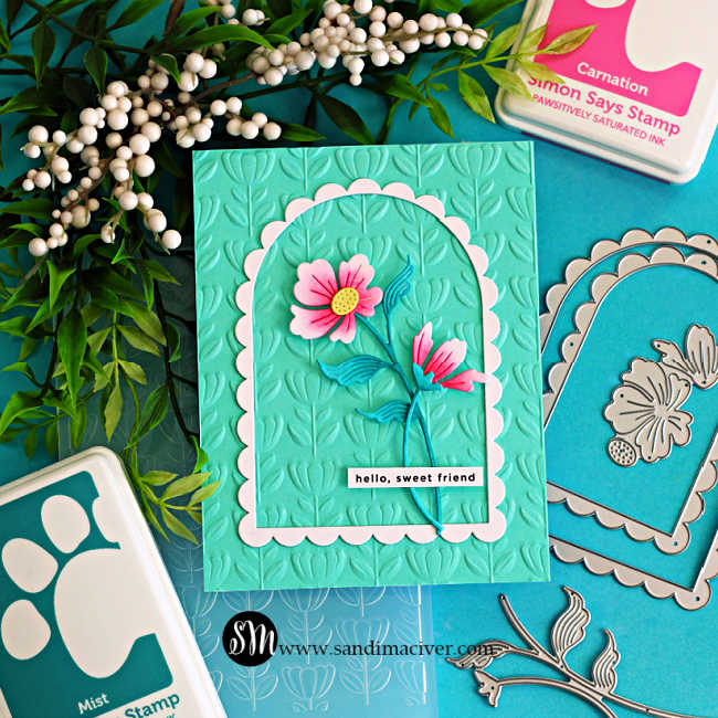 Simon Says Stamp Jaunty Stem Wafer Dies s1096 In My Heart Sweet Friend Card Sandi MacIver | color-code:ALT03