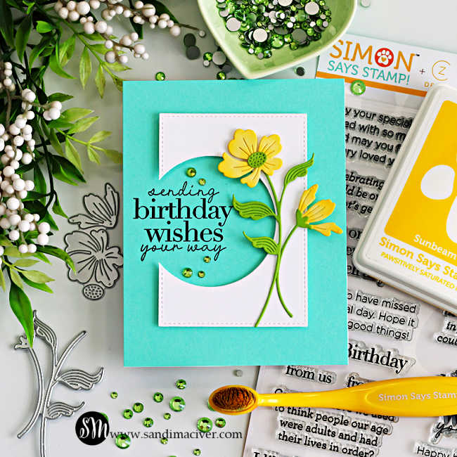 Simon Says Stamp Jaunty Stem Wafer Dies s1096 In My Heart Yellow Flower Birthday Card Sandi MacIver | color-code:ALT15