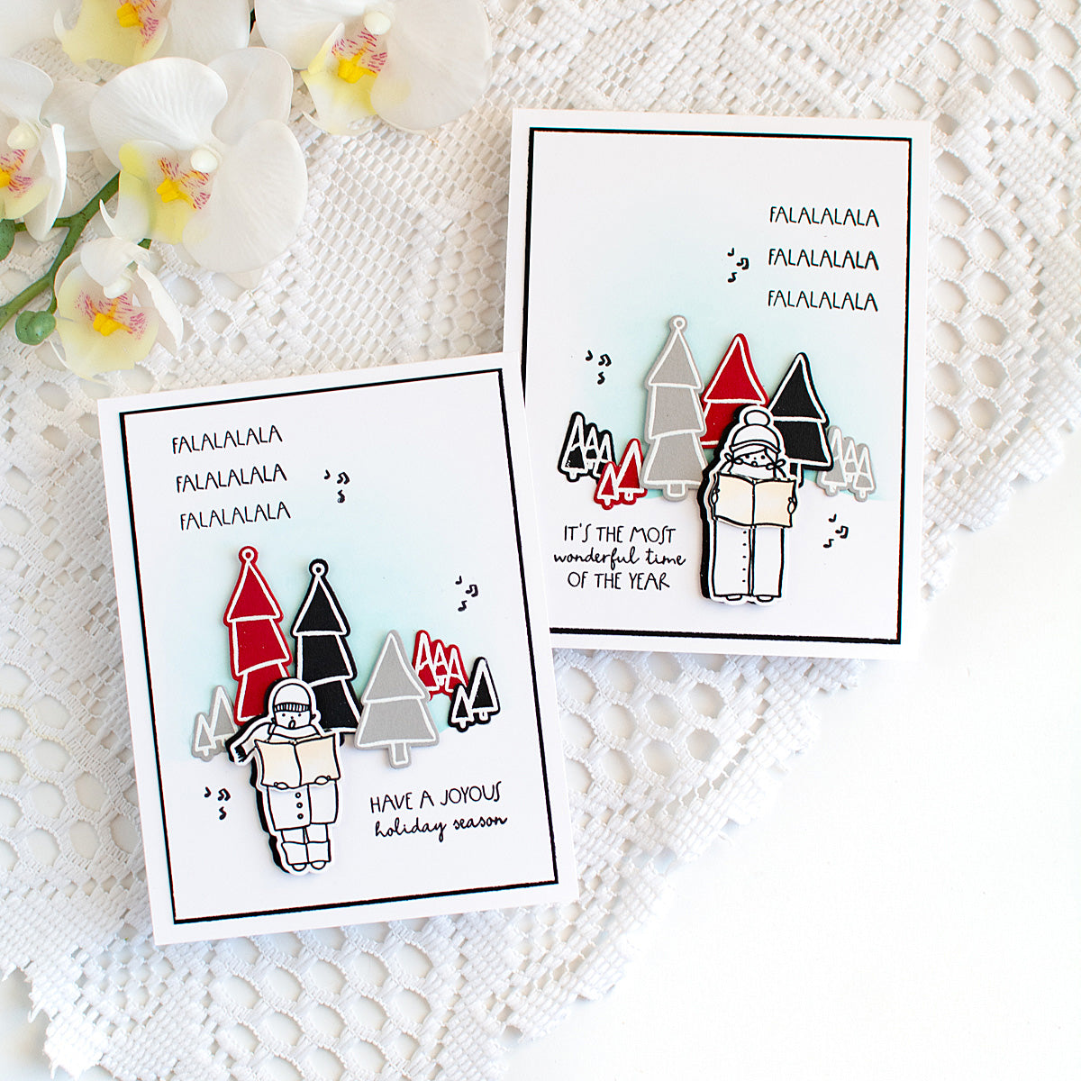 Simon Says Stamp Jolly Season Accessories Wafer Dies 1836sdc Heather Hoffman Christmas Carolers Holiday Card Set