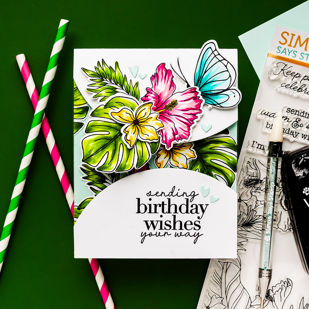 Simon Says Stamp Keep Palm Wafer Dies 1532sdc Always There Tropical Birthday Card Yana Smakula