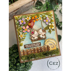 Simon Says Stamp Leafdance Flowers and Frame Wafer Dies s1129 Every Happiness Cez Tolentino Cow Swing Card