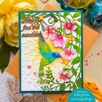 Simon Says Stamp Leafdance Flowers and Frame Wafer Dies s1129 Every Happiness Keisha Charles Hummingbird Card