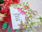 Simon Says Stamp Leafdance Flowers and Frame Wafer Dies s1129 Every Happiness Laura Bassen Birthday Blooms Card 