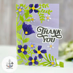 Simon Says Stamp Leafdance Flowers and Frame Wafer Dies s1129 Every Happiness Meg Brooks Acrylic Thank You Card