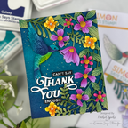 Simon Says Stamp Leafdance Flowers and Frame Wafer Dies s1129 Every Happiness Nichol Spohr Saturated Florals on a Dark Background Thank You Card | color-code:ALT12