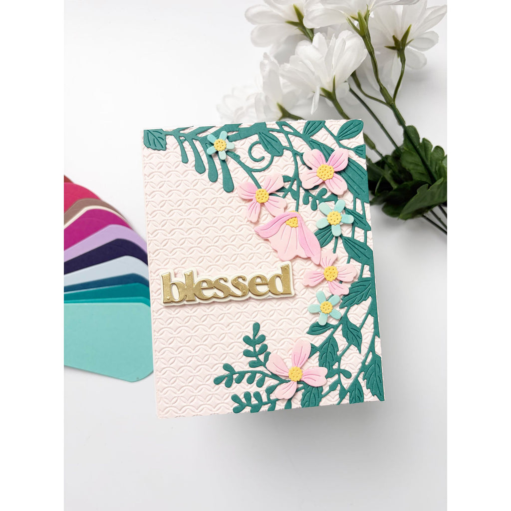 Simon Says Stamp Leafdance Flowers and Frame Wafer Dies s1129 Every Happiness Simeen Batra Blessed Card