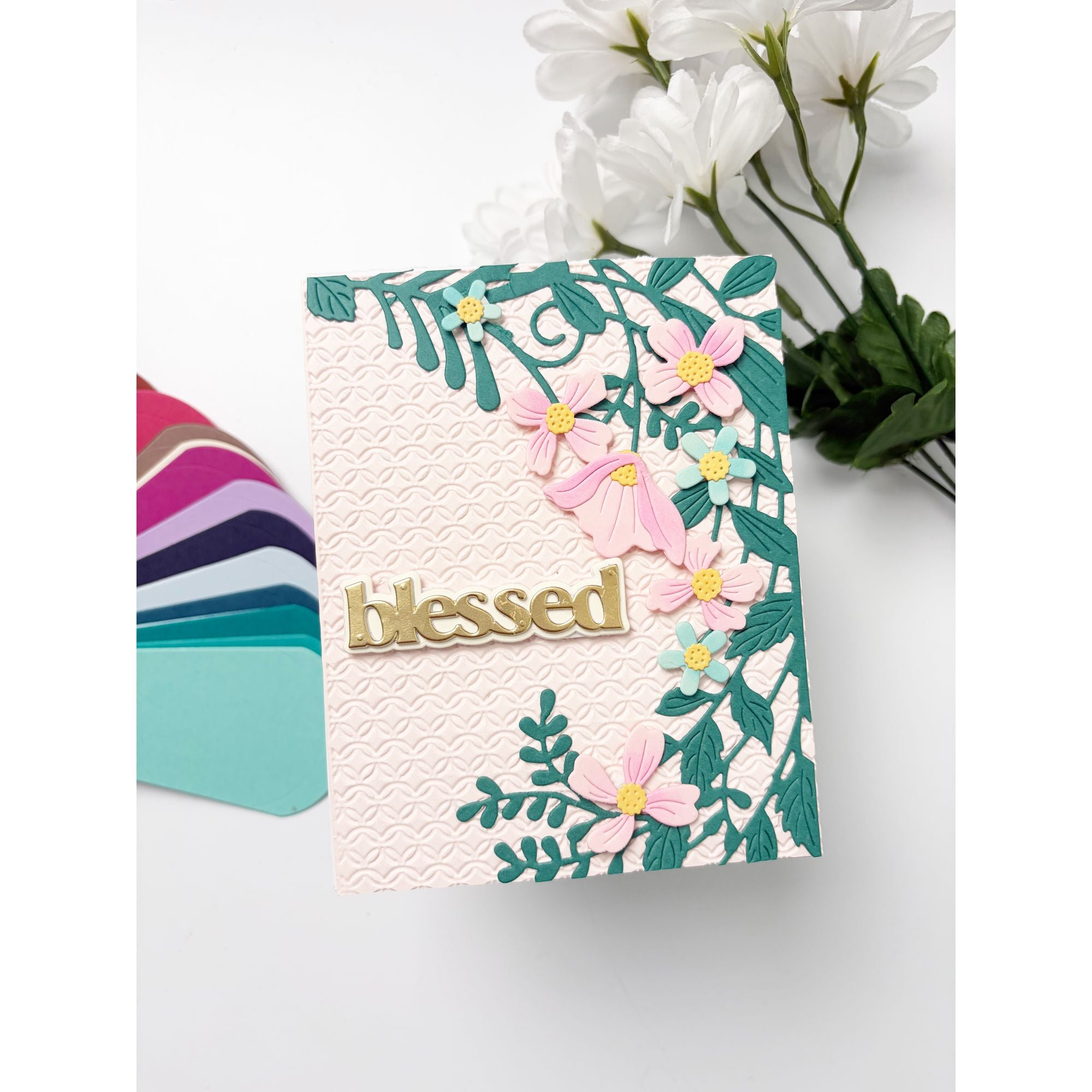 Simon Says Stamp Leafdance Flowers and Frame Wafer Dies s1129 Every Happiness Simeen Batra Blessed Card