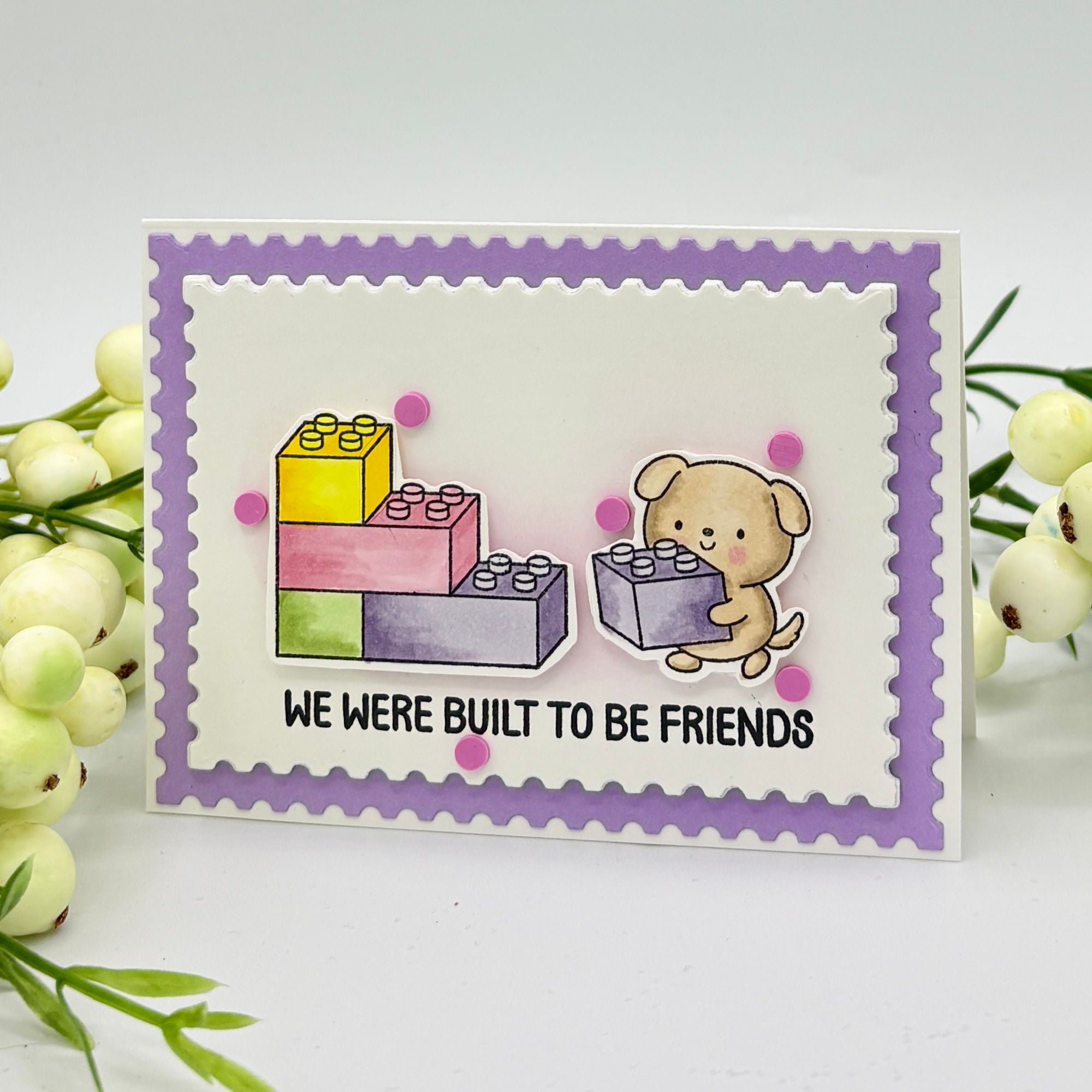 Simon Says Stamp Let's Connect Wafer Dies 1284sdc In My Heart Built to Be Friends Card | color-code:ALT04
