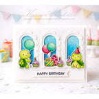 Simon Says Stamp Let's Shellebrate Wafer Dies 1325sdc In My Heart Birthday Turtles Window Card