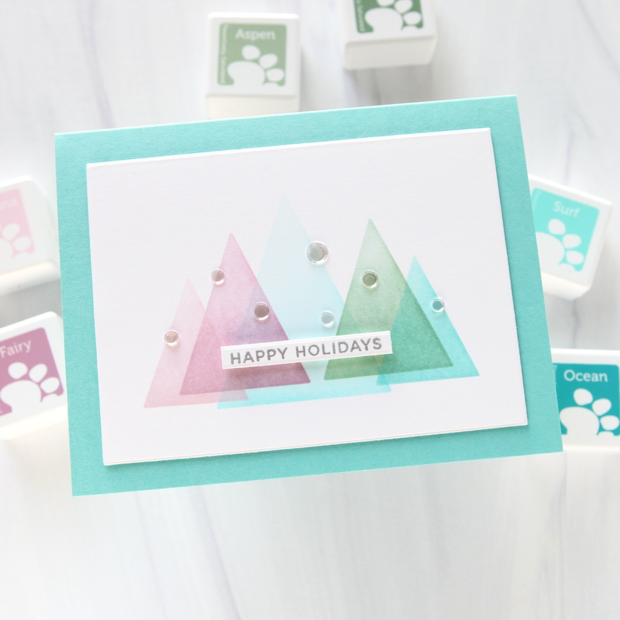 Simon Says Stamp Limited Edition CZ Design Class Christmas Joy in July Ink Cubes Cathy Zielske Geometric Holiday Card
