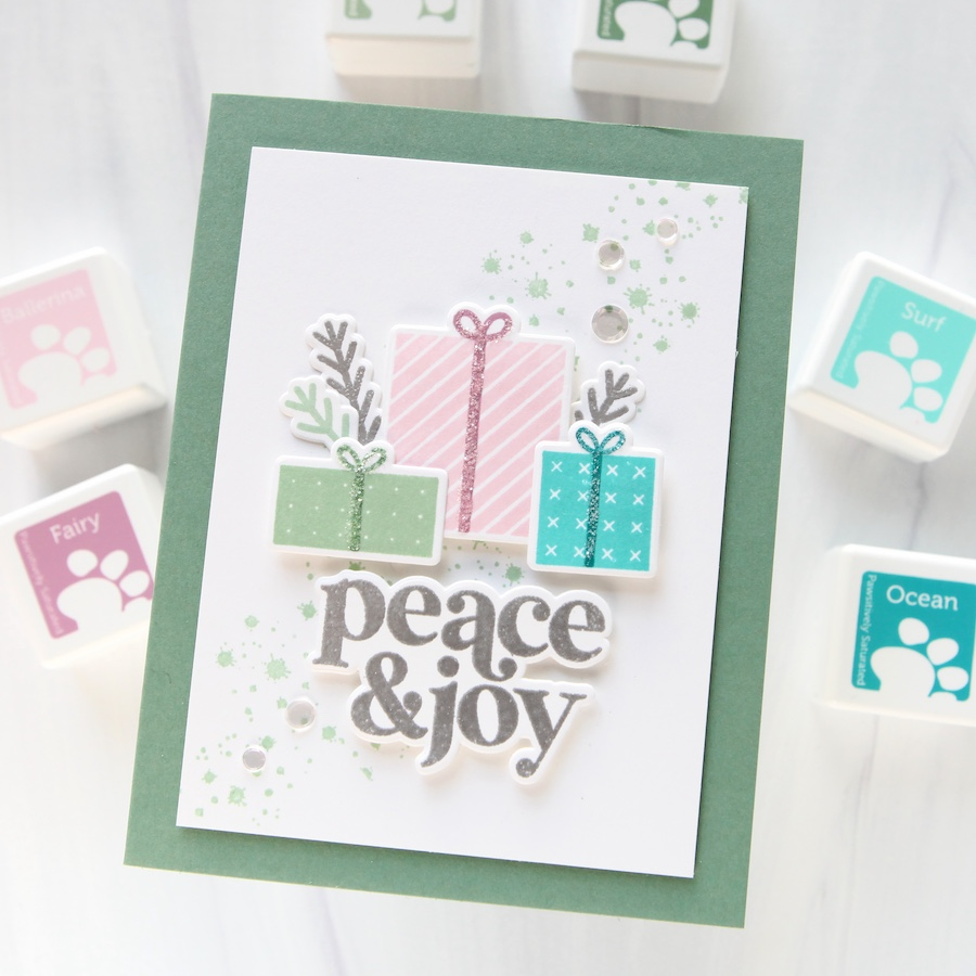 Simon Says Stamp Limited Edition CZ Design Class Christmas Joy in July Ink Cubes Cathy Zielske Peace and Joy Card