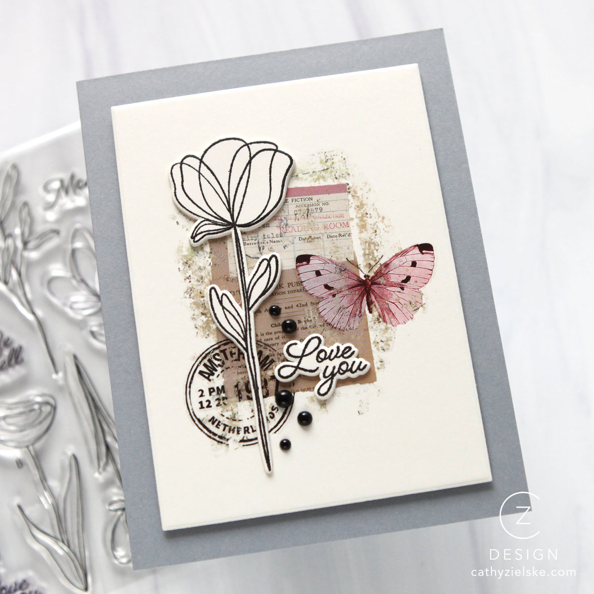 Simon Says Stamp Long Stem Florals Wafer Dies 1591sdc Love You Card CZ Design | color-code:ALT03