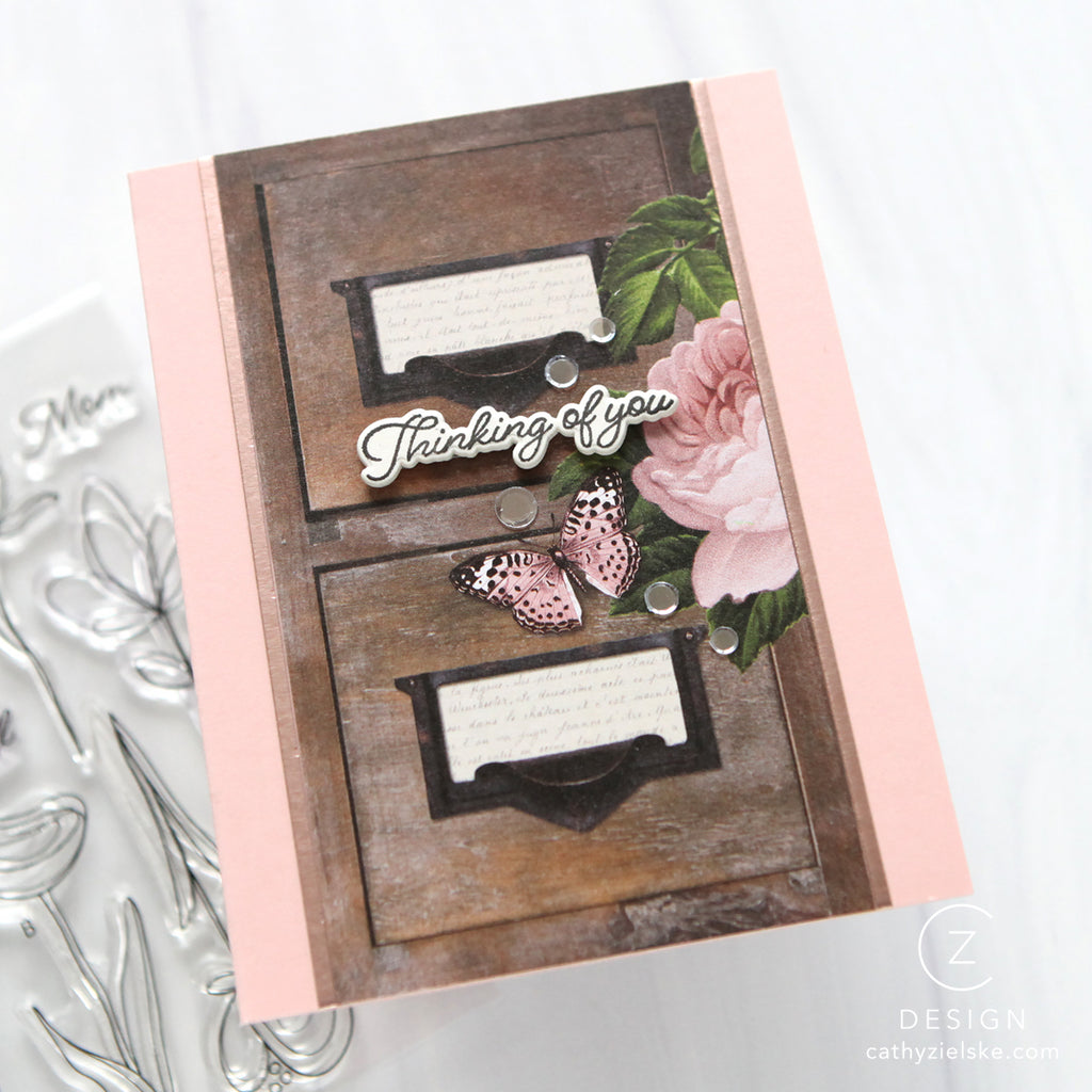 Simon Says Stamp Long Stem Florals Wafer Dies 1591sdc Thinking of You Card CZ Design | color-code:ALT02