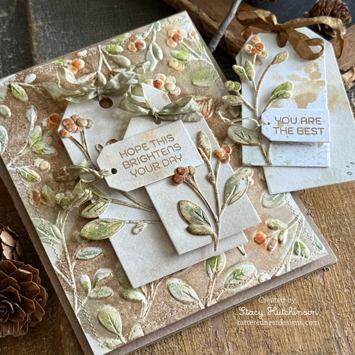 Simon Says Stamp Luggage Tags Wafer Dies 1350sd Sugar and Spice Stacy Hutchinson Autumn Card and Tag | color-code:ALT09