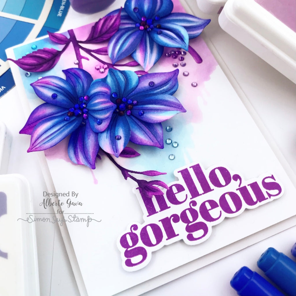 Simon Says Stamp Luna Flower Wafer Dies s1136 Always There Hello, Gorgeous Card Alberto Gava